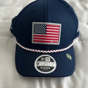 Ryder Cup 2025 official merchandise New Era Dark Blue Cap with USA 2025 Badge